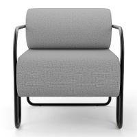 Poltrona Decorativa Orgânica Living Miska Linho Cinza - Desk Design - 5