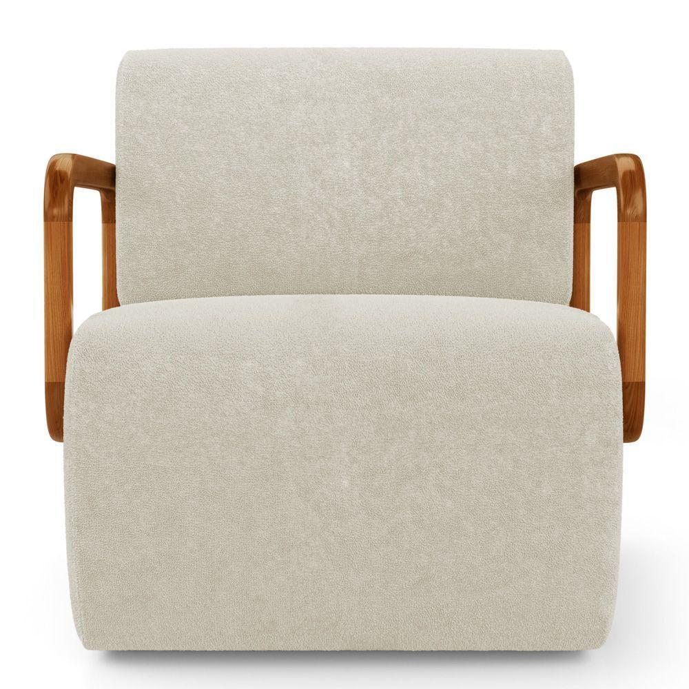 Kit 02 Poltronas Decorativas Orgânica Living Kavya Bouclê Off White - Desk Design - 6