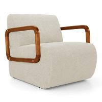 Kit 02 Poltronas Decorativas Orgânica Living Kavya Bouclê Off White - Desk Design - 5