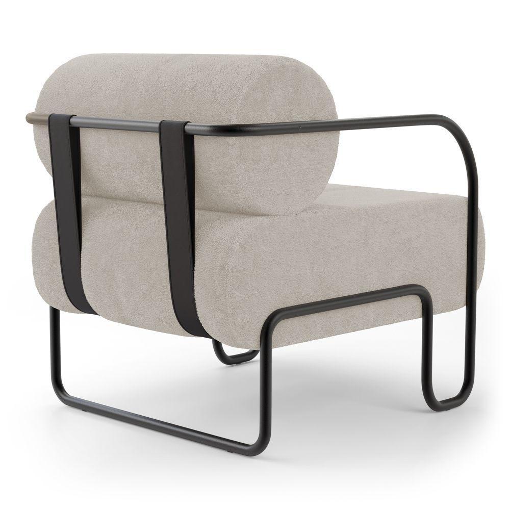 Kit 02 Poltronas Decorativas Orgânica Living Miska Bouclê Bege - Desk Design - 7