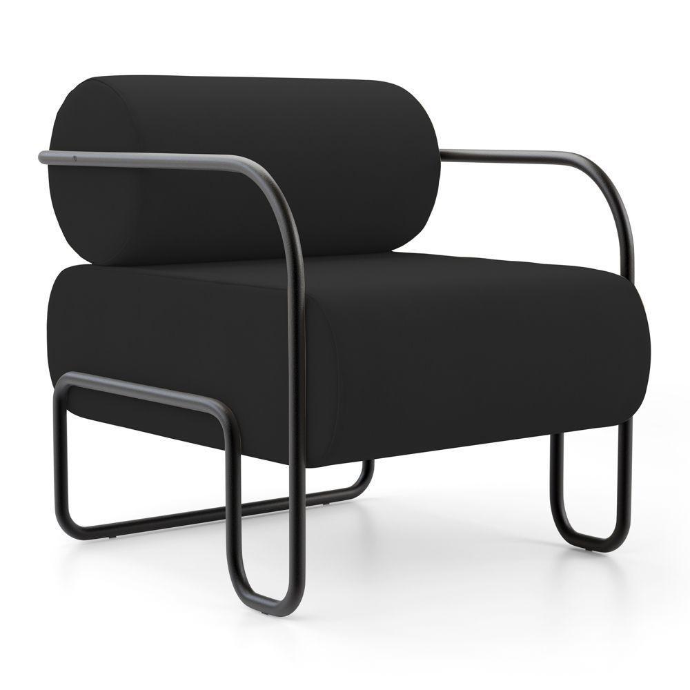 Kit 02 Poltronas Decorativas Orgânica Living Miska Veludo Preto - Desk Design - 5