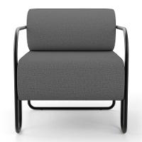 Poltrona Decorativa Orgânica Living Miska Linho Grafite - Desk Design - 5