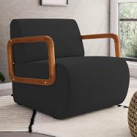 Kit 02 Poltronas Decorativas Orgânica Living Kavya Veludo Preto - Desk Design - 5