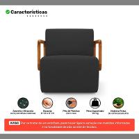 Kit 02 Poltronas Decorativas Orgânica Living Kavya Veludo Preto - Desk Design - 6