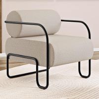 Kit 02 Poltronas Decorativas Orgânica Living Miska Linho Bege - Desk Design - 2