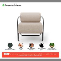 Kit 02 Poltronas Decorativas Orgânica Living Miska Linho Bege - Desk Design - 3