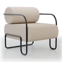 Kit 02 Poltronas Decorativas Orgânica Living Miska Linho Bege - Desk Design - 5