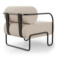 Kit 02 Poltronas Decorativas Orgânica Living Miska Linho Bege - Desk Design - 7