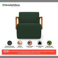 Kit 02 Poltronas Decorativas Orgânica Living Kavya Veludo Verde Escuro - Desk Design - 2