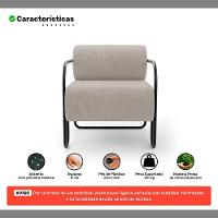 Poltrona Decorativa Orgânica Living Miska Bouclê Bege - Desk Design - 3