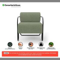 Kit 02 Poltronas Decorativas Orgânica Living Miska Bouclê Verde Oliva - Desk Design - 3