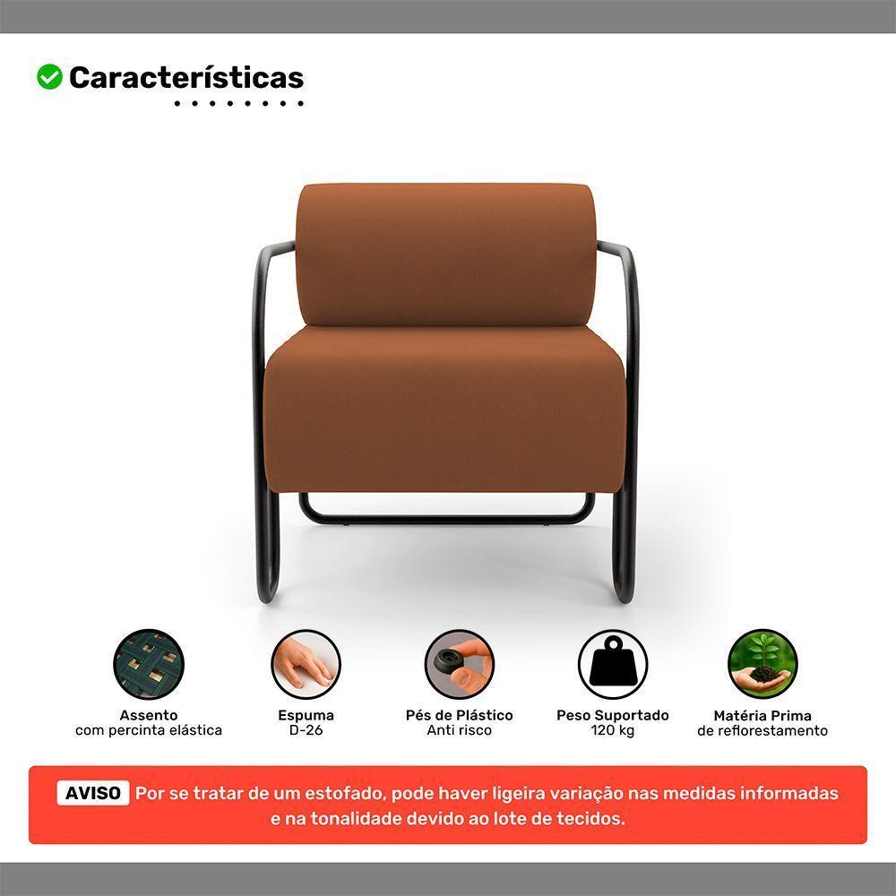 Kit 02 Poltronas Decorativas Orgânica Living Miska Veludo Terracota - Desk Design - 3