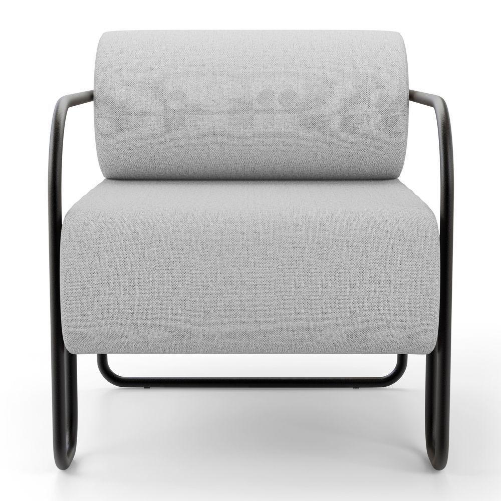 Kit 02 Poltronas Decorativas Orgânica Living Miska Linho Cinza Claro - Desk Design - 6