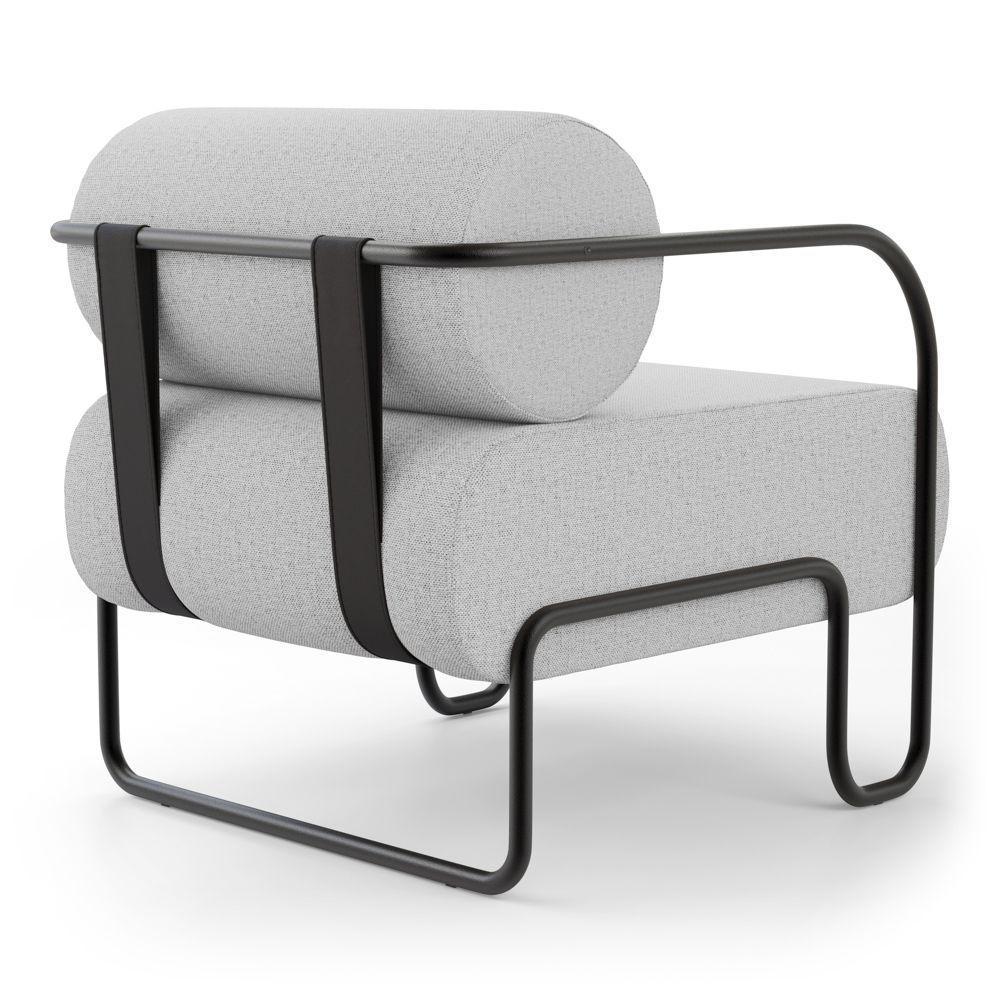 Kit 02 Poltronas Decorativas Orgânica Living Miska Linho Cinza Claro - Desk Design - 7