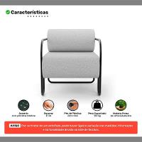 Kit 02 Poltronas Decorativas Orgânica Living Miska Linho Cinza Claro - Desk Design - 3