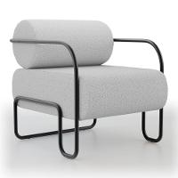 Kit 02 Poltronas Decorativas Orgânica Living Miska Linho Cinza Claro - Desk Design - 5