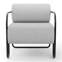 Kit 02 Poltronas Decorativas Orgânica Living Miska Linho Cinza Claro - Desk Design - 6