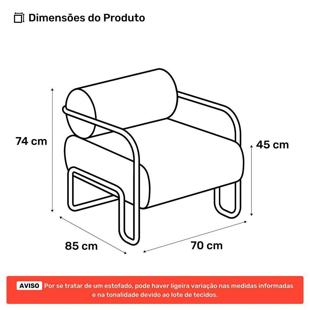 Kit 02 Poltronas Decorativas Orgânica Living Miska Veludo Cinza Claro - Desk Design - 4