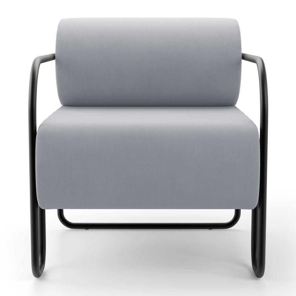 Kit 02 Poltronas Decorativas Orgânica Living Miska Veludo Cinza Claro - Desk Design - 6