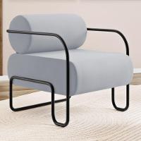 Kit 02 Poltronas Decorativas Orgânica Living Miska Veludo Cinza Claro - Desk Design - 2