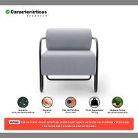 Kit 02 Poltronas Decorativas Orgânica Living Miska Veludo Cinza Claro - Desk Design - 3