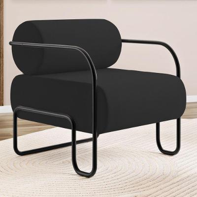 Poltrona Decorativa Orgânica Living Miska Veludo Preto - Desk Design