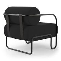 Poltrona Decorativa Orgânica Living Miska Veludo Preto - Desk Design - 6