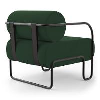 Kit 02 Poltronas Decorativas Orgânica Living Miska Veludo Verde Escuro - Desk Design - 7