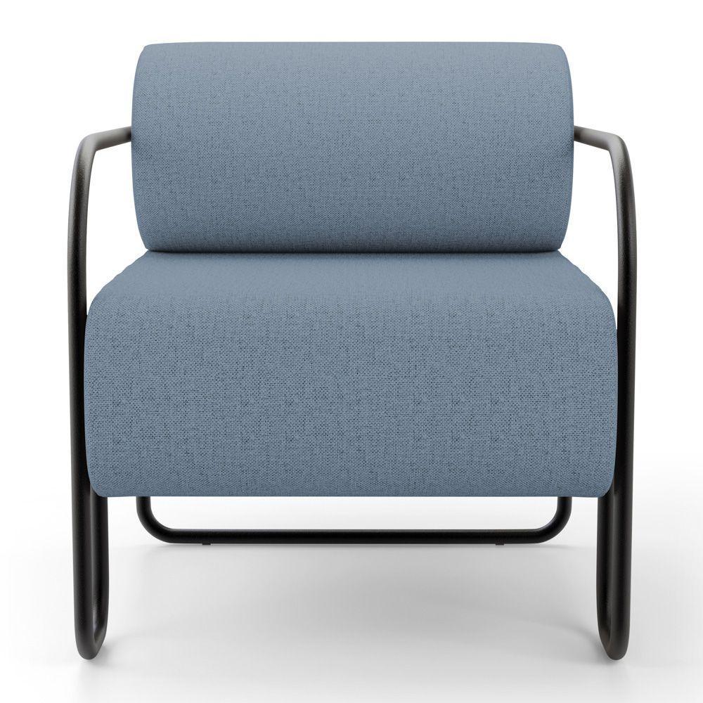 Poltrona Decorativa Orgânica Living Miska Linho Denim - Desk Design - 5