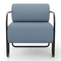 Poltrona Decorativa Orgânica Living Miska Linho Denim - Desk Design - 5