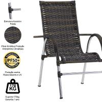 4 Cadeiras E Mesa Tampo, 2 Espreguiçadeiras Alumínio Piscina Pedra Ferro - 8