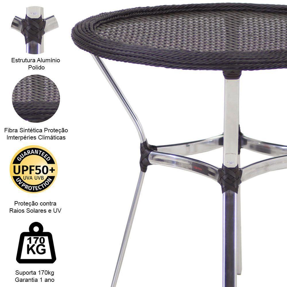 Conjunto Cadeiras Floripa E Mesa Com Tampo Tramado Tabaco - 3