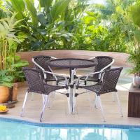 Conjunto Cadeiras Floripa E Mesa Com Tampo Tramado Tabaco - 2