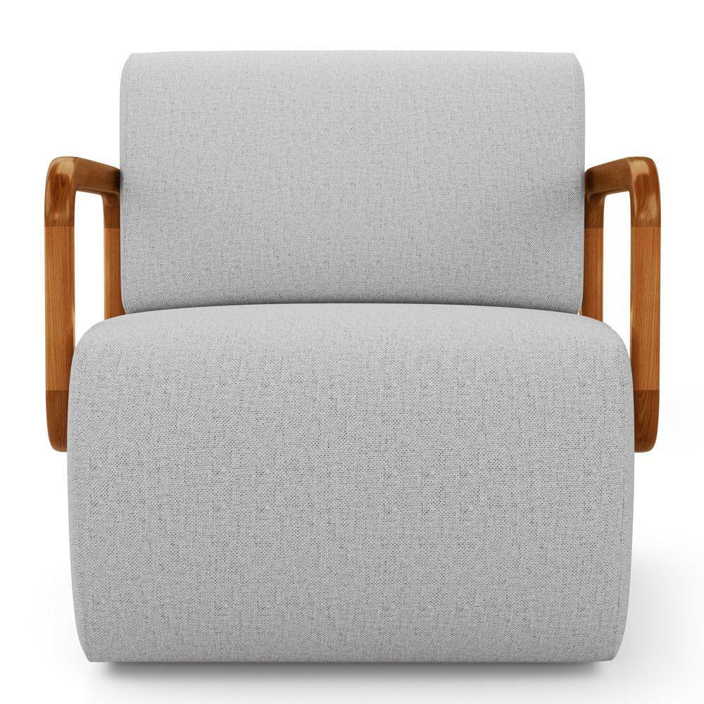 Kit 02 Poltronas Decorativas Orgânica Living Kavya Linho Cinza Claro - Desk Design - 6