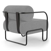 Kit 02 Poltronas Decorativas Orgânica Living Miska Bouclê Cinza - Desk Design - 7