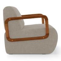 Kit 02 Poltronas Decorativas Orgânica Living Kavya Bouclê Bege - Desk Design - 7