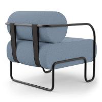 Kit 02 Poltronas Decorativas Orgânica Living Miska Linho Denim - Desk Design - 3