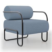 Kit 02 Poltronas Decorativas Orgânica Living Miska Linho Denim - Desk Design