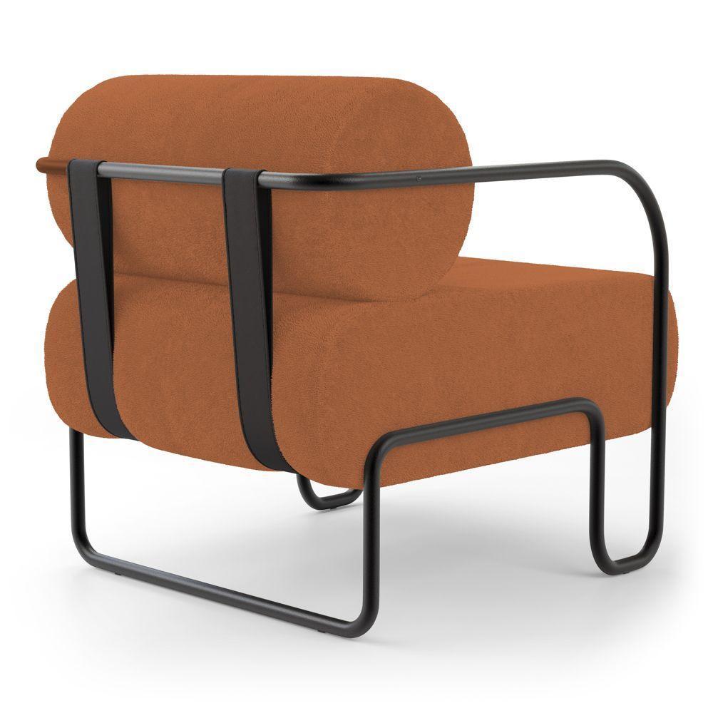 Kit 02 Poltronas Decorativas Orgânica Living Miska Bouclê Terracota - Desk Design - 7