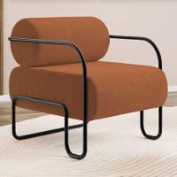 Kit 02 Poltronas Decorativas Orgânica Living Miska Bouclê Terracota - Desk Design - 2