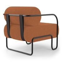 Kit 02 Poltronas Decorativas Orgânica Living Miska Bouclê Terracota - Desk Design - 7