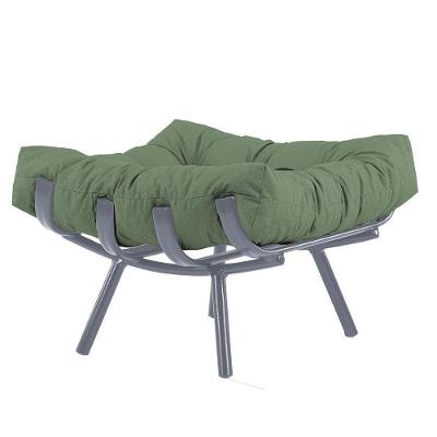 Puff Almofada Costela Alumínio Decorativo Sala Trama Chumbo