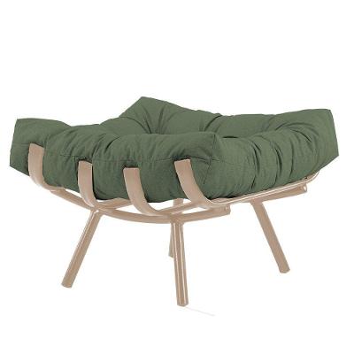 Puff Almofada Costela Alumínio Sala Decorativo Trama Fendi