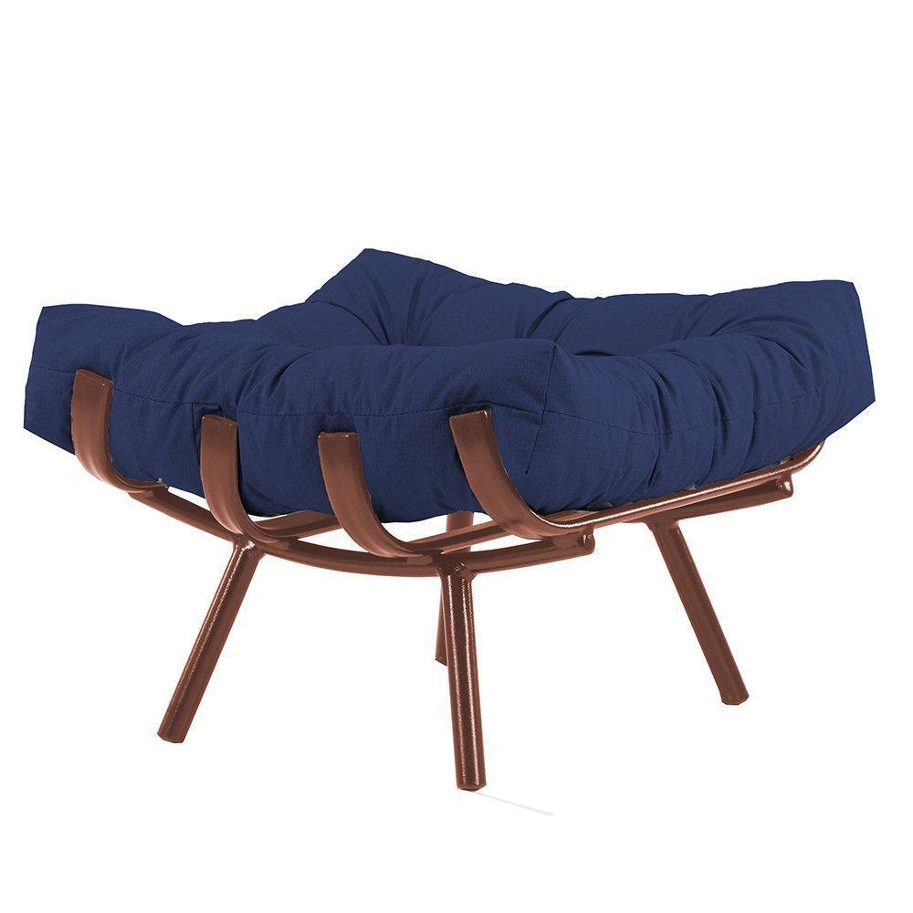 Puff Almofada Costela Alumínio Decorativo Sala Trama Marrom - 1