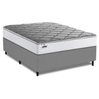 Cama Box Casal Real Max Force Softgel 138x188x65cm - Suporta Até 200 Kg Por Pessoa Branco / Cinza - 1