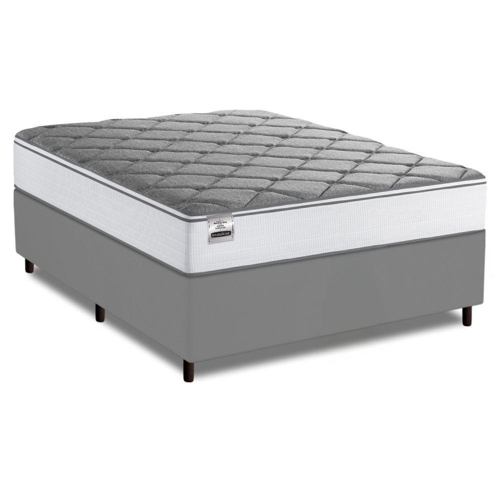 Cama Box King Real Max Force Softgel 193x203x65cm - Suporta Até 200 Kg Por Pessoa Branco / Cinza - 1