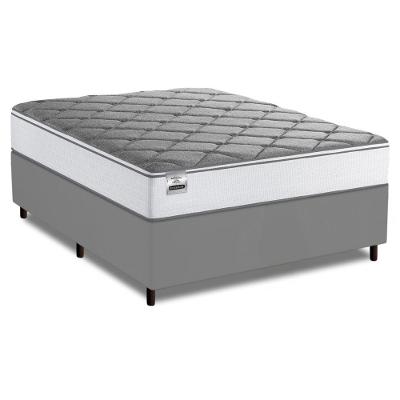 Cama Box King Real Max Force Softgel 193x203x65cm - Suporta Até 200 Kg Por Pessoa Branco / Cinza