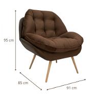 Poltrona Celine Veludo Chocolate Conlflex Chocolate - 4