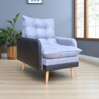 Poltrona Inglaterra Reclinável Corino Preto E Linho Grafite Preto Com Grafite - 2