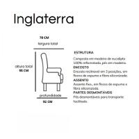 Poltrona Reclinável Com Puff Corino Preto Com Linho Grafite Preto Com Grafite - 5